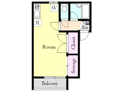 ストゥーディオ(ワンルーム/3階)の間取り写真
