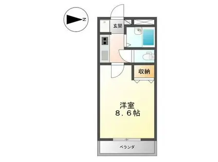 エステート山下(1K/1階)の間取り写真