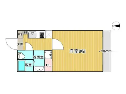 ブリリアコート龍谷大前(1K/3階)の間取り写真