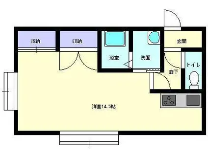 プラージュ堰端A(ワンルーム/1階)の間取り写真