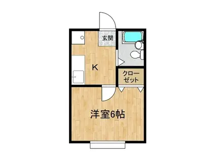 第2早川コーポ(1K/2階)の間取り写真