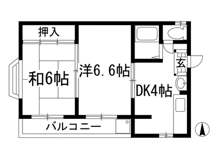 ファミール津田(2DK/2階)の間取り写真