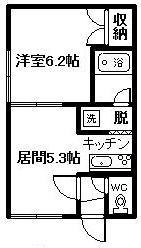 ツインハープ(1LDK/2階)の間取り写真