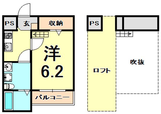 ART OCEAN(1K/2階)の間取り写真