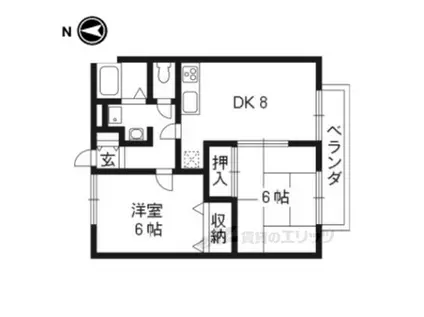 MAISON.DE.RIVERAIN B(2DK/2階)の間取り写真