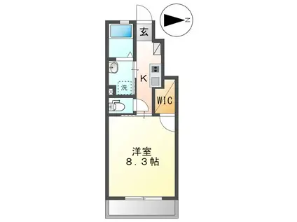 SUNNOVA(1K/1階)の間取り写真