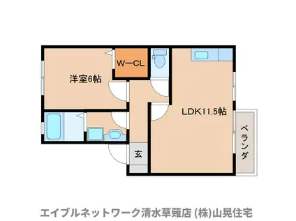 エトワール(1LDK/1階)の間取り写真