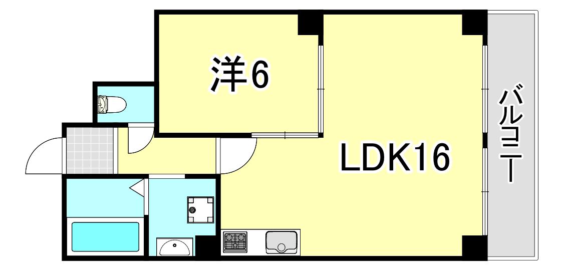 ハウゼ・ケイ魚崎(1LDK/3階)の間取り写真