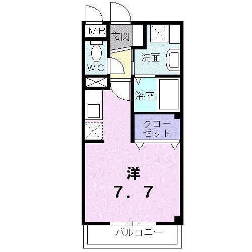 YI アイリス(1K/3階)の間取り写真