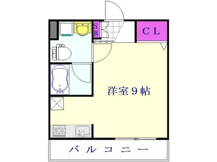 アン・ソレイユ3(1K/3階)の間取り写真