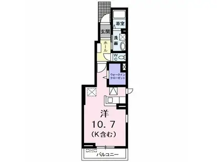 ランプリール(1K/1階)の間取り写真