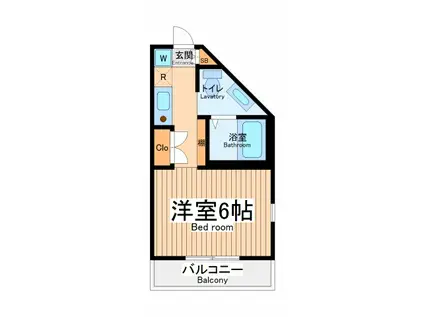 ドゥシェルⅡ(1K/1階)の間取り写真