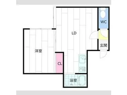 コーポオレンジ(1LDK/3階)の間取り写真