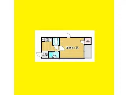 タカノハイム天神橋(1K/8階)の間取り写真