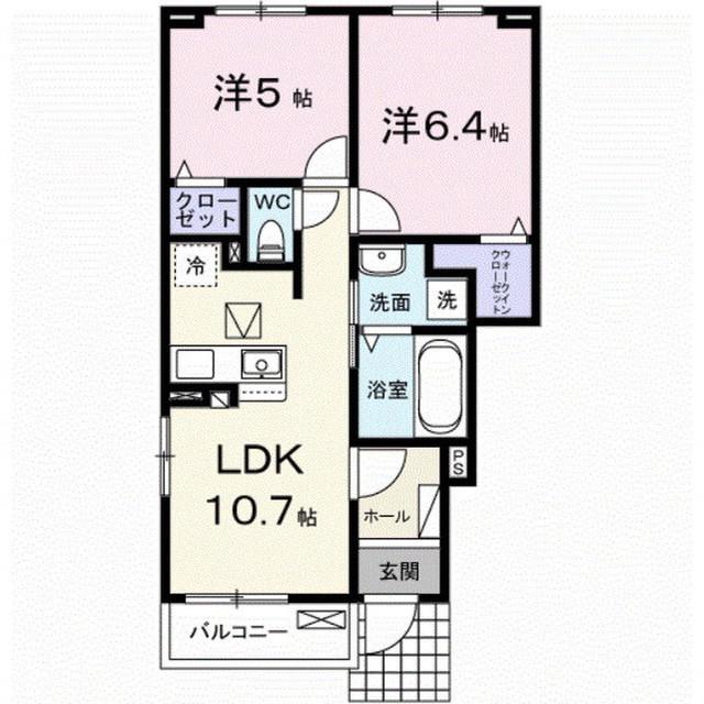 アンシャンテ(2LDK/1階)の間取り写真
