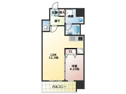 プレジオ西中島ASIAN(1LDK/12階)の間取り写真