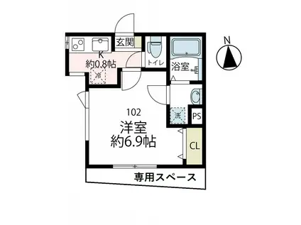 ヨシショウ大師駅前(1K/1階)の間取り写真