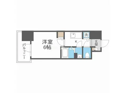 エスリード難波ステーションゲートノーステラス(1K/13階)の間取り写真