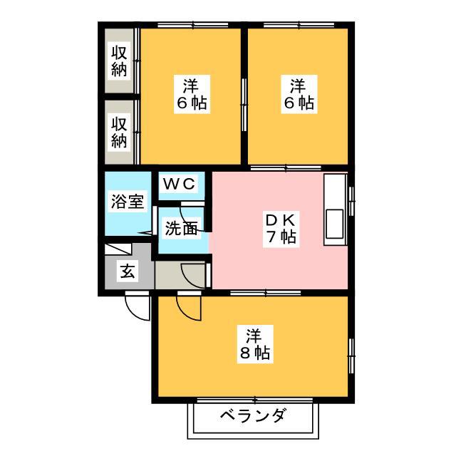 サニーコート(3DK/1階)の間取り写真