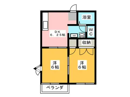 フレグランスたから(2DK/1階)の間取り写真