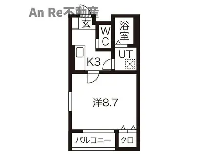 JR武蔵野線 東川口駅 徒歩5分 3階建 築3年(1K/3階)の間取り写真