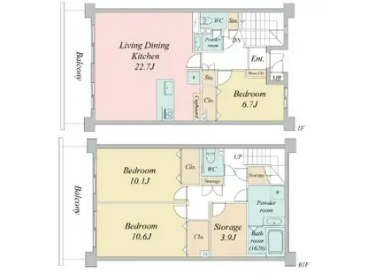 HF馬込レジデンス(3SLDK/1階)の間取り写真