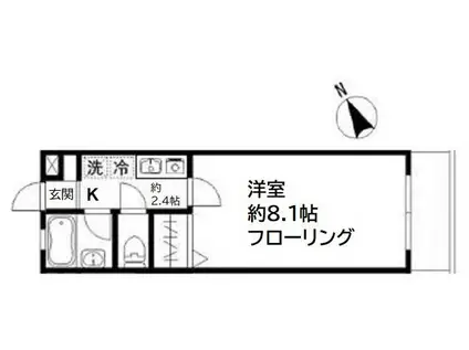 南八幡ハイツ(1K/1階)の間取り写真