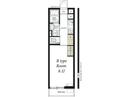 アネシス(1K/2階)の間取り写真