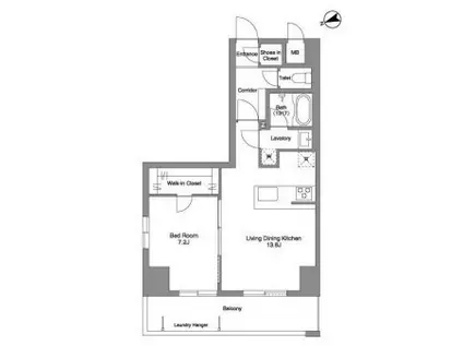プリマステラ(1LDK/14階)の間取り写真