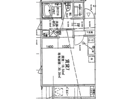 フィユメゾン学南町(1K/2階)の間取り写真