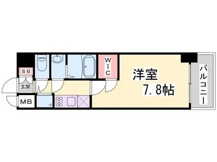 エスプレイス神戸グレース(1K/5階)の間取り写真