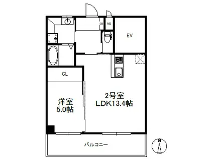 ANKER POINT(1LDK/2階)の間取り写真
