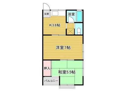 シティハイツさつき(2K/1階)の間取り写真