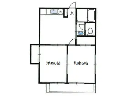 セイザンパレス(2DK/2階)の間取り写真