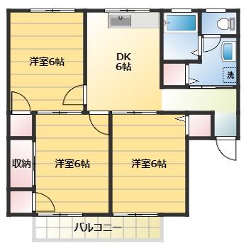 セジュールむらまつ(3DK/2階)の間取り写真