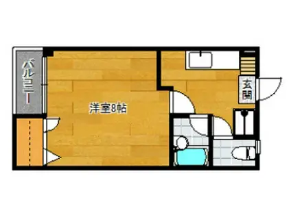 MSコート(1K/2階)の間取り写真