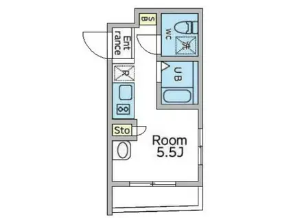 フェリエ白金(ワンルーム/1階)の間取り写真