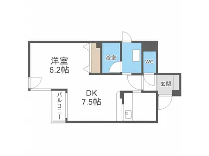メゾンエクレーレ本郷通8丁目(1LDK/1階)の間取り写真