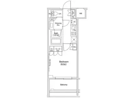 ザ・パークハビオ渋谷クロス(1K/6階)の間取り写真