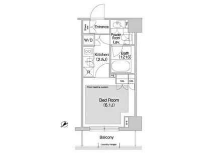 コンフォリア日本橋人形町イースト(1K/8階)の間取り写真