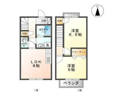 ブランシェ石川(2DK/1階)の間取り写真