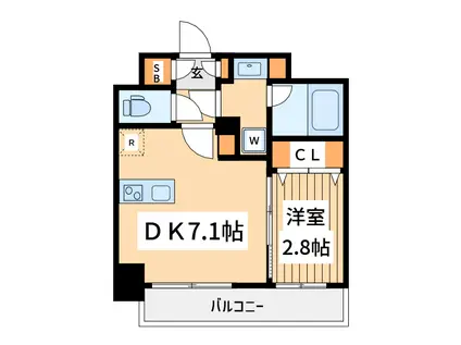 ビーピーアールレジデンスモトマチ ベイ サイド(1DK/4階)の間取り写真