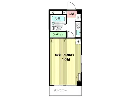 リバティー旗の台(1K/3階)の間取り写真