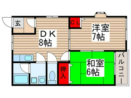 アベニ―ル(2DK/2階)の間取り写真