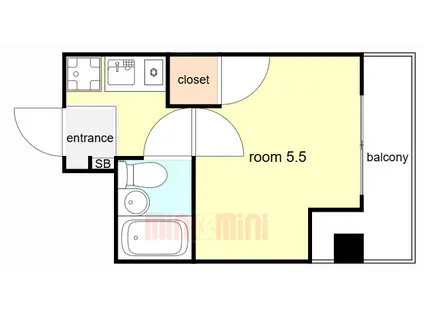リーガル塚本III(1K/4階)の間取り写真