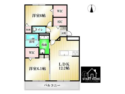 セジュール シンワ(2LDK/3階)の間取り写真