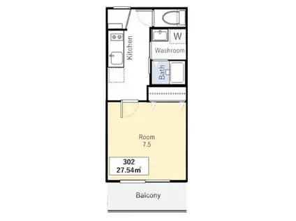 戸蒔ビル(1K/3階)の間取り写真