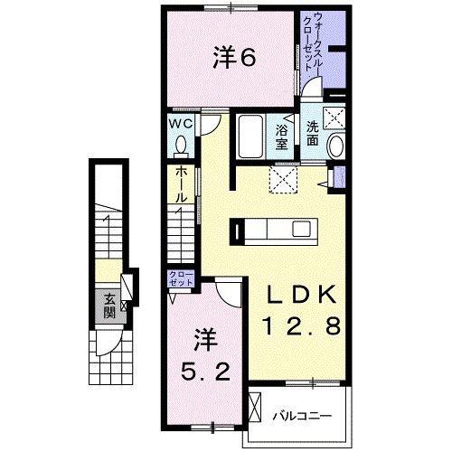 ヴィラ・モンセラート(2LDK/2階)の間取り写真