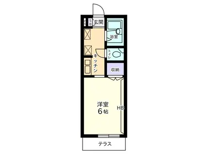 芦花公園エクセル1(1K/2階)の間取り写真