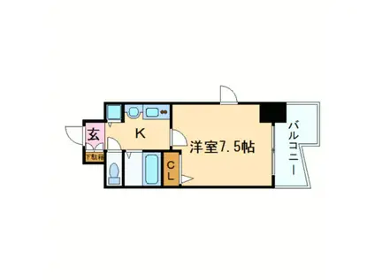 プレサンス本町リアルシティ(1K/2階)の間取り写真